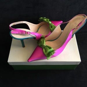 Kate Spade Never Worn Sling Back Satin High heels